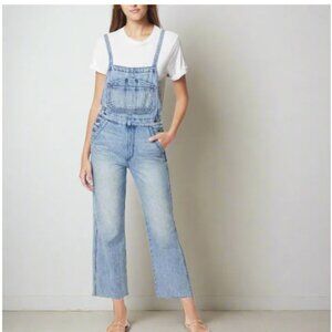 Joes Jeans Overalls Large Wide Leg Crop Womens Blue Denim Faded Anthropologie